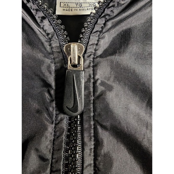 VINTAGE Nike Tracksuit Set XL Black/White Baggy Big Swoosh Windbreaker Retro 90s - Picture 8 of 16